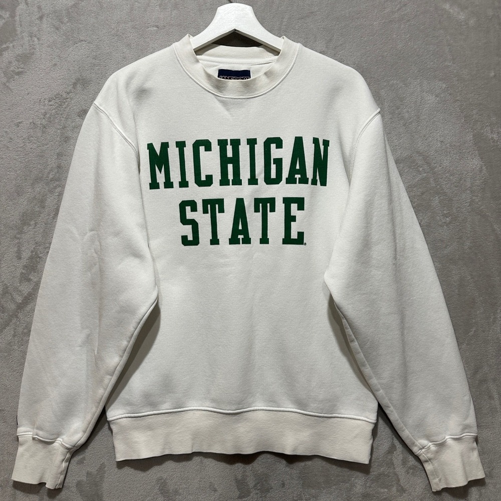 JanSport Michigan State Spartans Crewneck Sweatshirt Mens Small White Green NCAA
